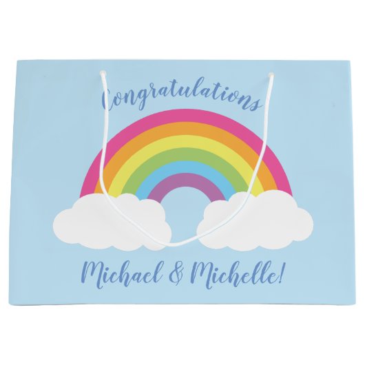 Rainbow Baby Dusche Große Geschenktüte (Vorderseite)