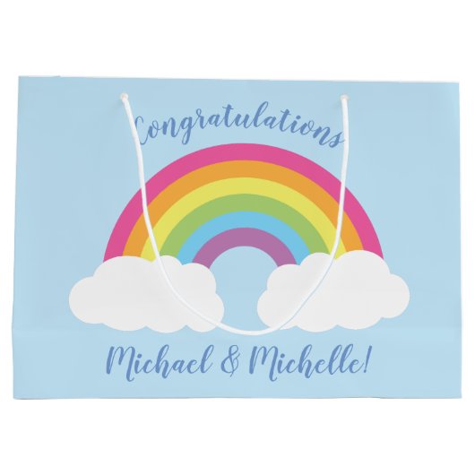 Rainbow Baby Dusche Große Geschenktüte (Rückseite)