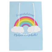 Rainbow Baby Dusche Mittlere Geschenktüte (Rückseite)