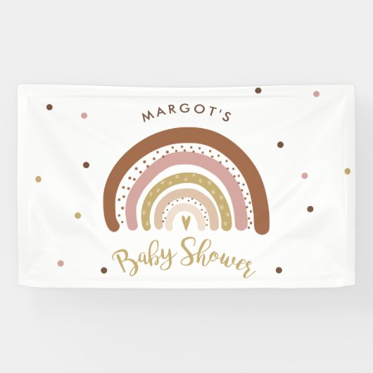 Rainbow Baby Dusche Mute Pastel Rainbow Begrüßung Banner (Horizontal)