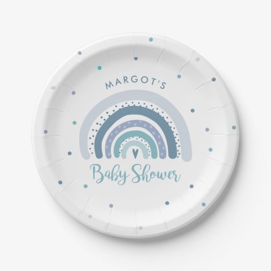 Rainbow Baby Dusche Mute Pastel Rainbow Pappteller (Vorderseite)