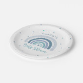 Rainbow Baby Dusche Mute Pastel Rainbow Pappteller (Schrägansicht)