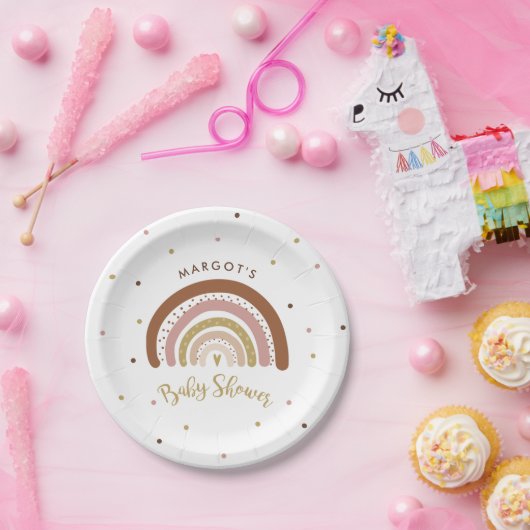 Rainbow Baby Dusche Mute Pastel Rainbow Pappteller (Party)