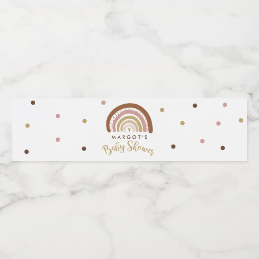 Rainbow Baby Dusche Mute Pastel Rainbow Wasserflaschenetikett (Einzelnes Label)