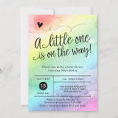 Rainbow-Baby-Dusche, neutrale Geschlechtsfarbe Einladung (Vorderseite)