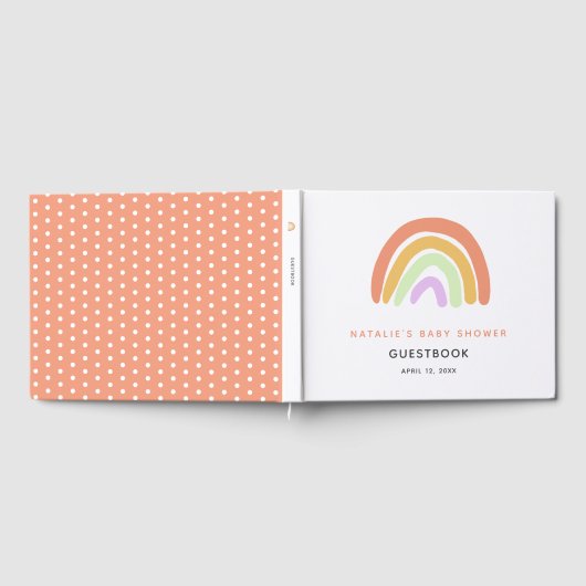 Rainbow Baby Dusche Niedliche Personalisierte Gästebuch (Voll)