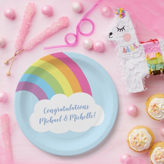 Rainbow Baby Dusche Pappteller (Party)