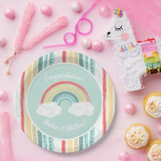 Rainbow Baby Dusche Pappteller (Party)