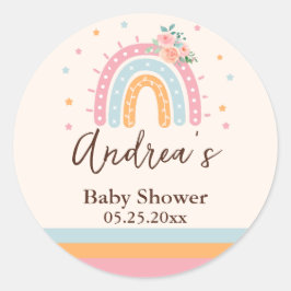 Rainbow Baby Dusche Rosa Runder Aufkleber