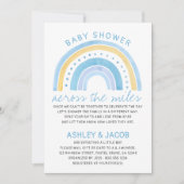 Rainbow Baby Dusche über die Miles Boys Blue Einladung (Vorderseite)