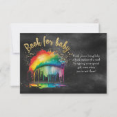 Rainbow Baby Duschkabine Bücher für die Kinderkart Einladung (Vorderseite)