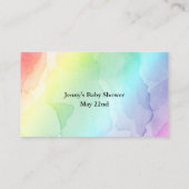 Rainbow Baby Duschkabine Windelwanne Umschließkart Visitenkarte (Rückseite)