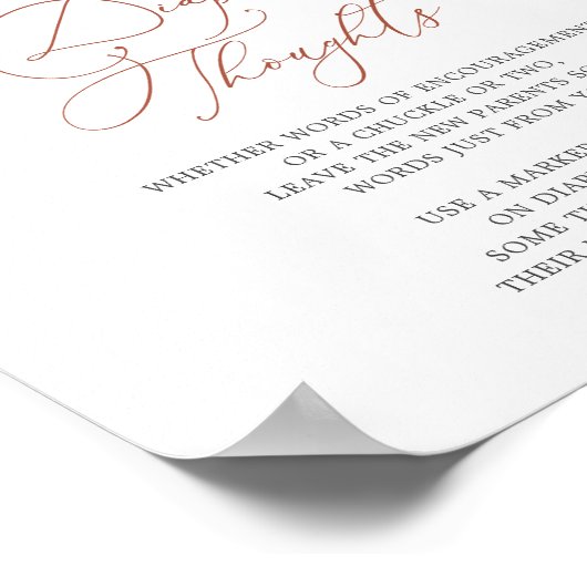 Rainbow Baby Duwer Windeln Gedanken signieren Poster (Ecke)