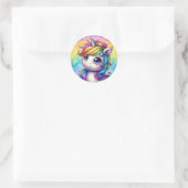 Rainbow-Baby-Einhorn-Aufkleber Runder Aufkleber (Tasche)