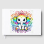 Rainbow baby elephant guest book gästebuch (Vorderseite)