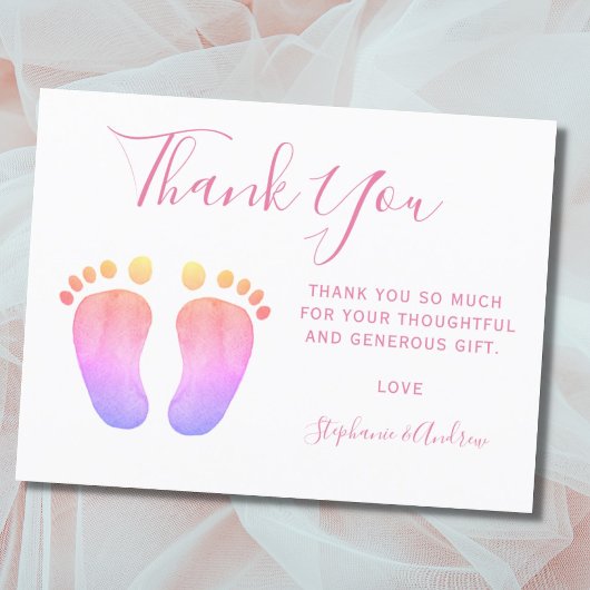 Rainbow Baby Feet Baby Dusche Vielen Dank Postkarte