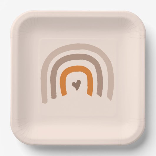 Rainbow Baby geschlechtsneutral Modern Pappteller (Vorderseite)