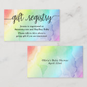 Rainbow Baby Gift Registry Duschkarte Visitenkarte (Vorne/Hinten)