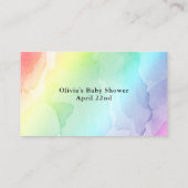 Rainbow Baby Gift Registry Duschkarte Visitenkarte (Rückseite)