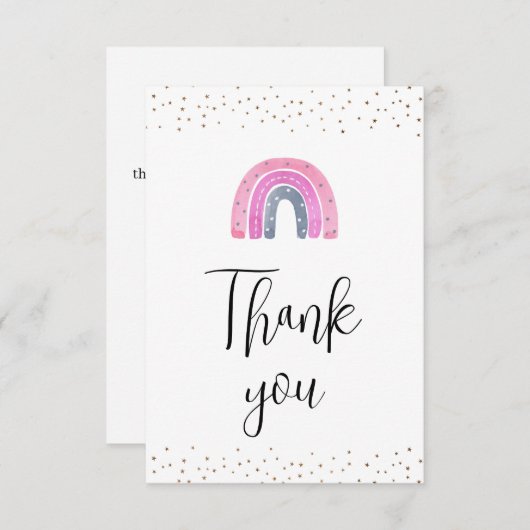 Rainbow Baby Girl Dusche Danke Karte (Vorne/Hinten)