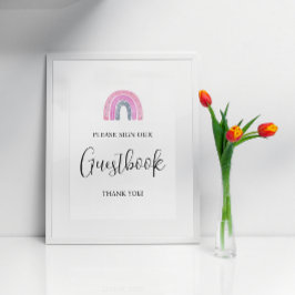 Rainbow Baby Girl Gästebuch Baby Duschgel