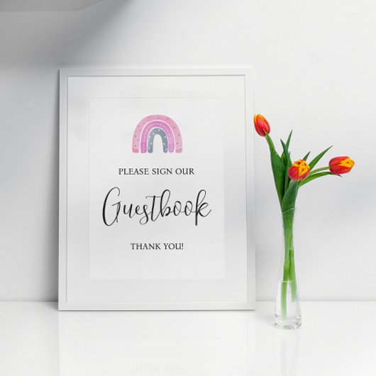 Rainbow Baby Girl Gästebuch Baby Duschgel