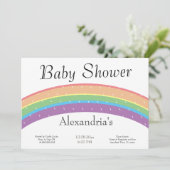 Rainbow Baby Girl oder Junge Baby Dusche Party Einladung (Stehend Vorderseite)