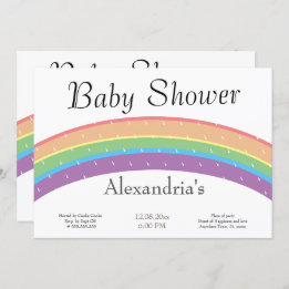 Rainbow Baby Girl oder Junge Baby Dusche Party Einladung