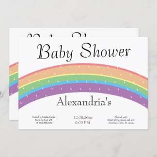Rainbow Baby Girl oder Junge Baby Dusche Party Einladung