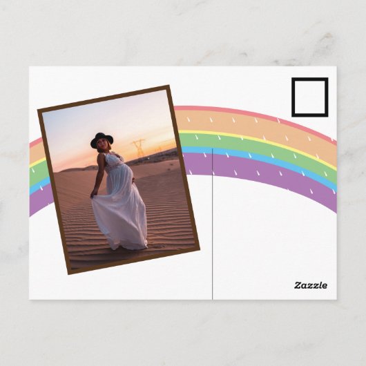 Rainbow Baby Girl oder Junge Baby Dusche Party Postkarte (Rückseite)