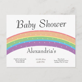 Rainbow Baby Girl oder Junge Baby Dusche Party Postkarte