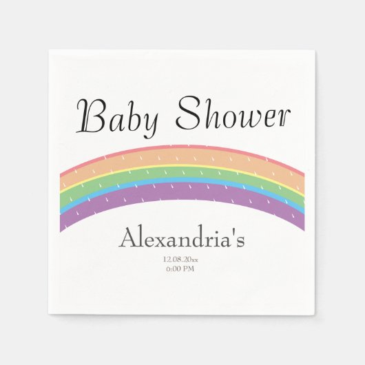Rainbow Baby Girl oder Junge Baby Dusche Party Serviette (Vorderseite)