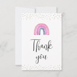 Rainbow  Baby Girl Shower Thank You Card Dankeskarte