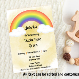 Rainbow Baby (Gold) Einladung zur Dusche