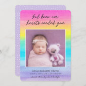 Rainbow Baby | Gott Knew Dark | Foto Birth Ankündigung (Vorne/Hinten)