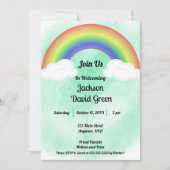 Rainbow Baby (grün) Einladung (Vorderseite)