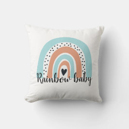 Rainbow Baby Heart Blue Peach Kissen