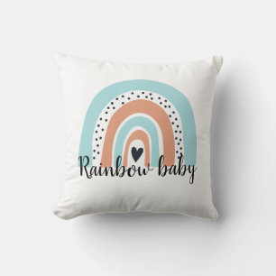 Rainbow Baby Heart Blue Peach Kissen
