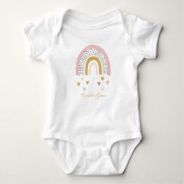 Rainbow Baby Name Hearts Baby Strampler