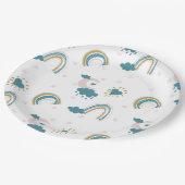 Rainbow Baby Pastel Pattern - Whimsisches Kinderzi Pappteller (Schrägansicht)