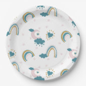 Rainbow Baby Pastel Pattern - Whimsisches Kinderzi Pappteller (Vorderseite)
