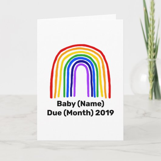 Rainbow Baby Pregnancy Announccard Karte (Vorderseite)