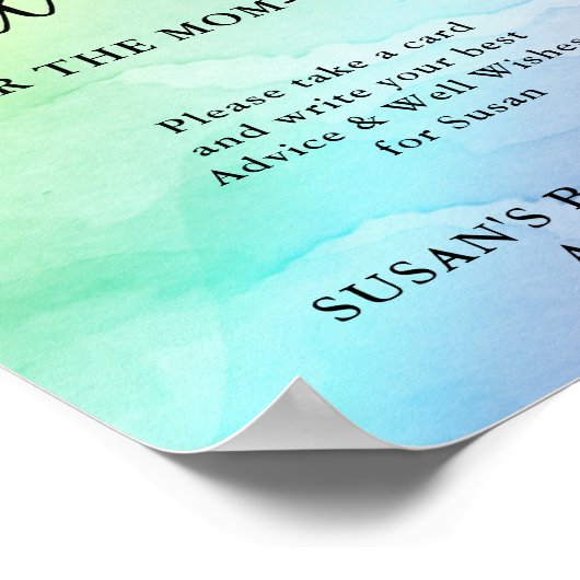 Rainbow Baby Script Baby Showempfehlung & Wünsche Poster (Ecke)