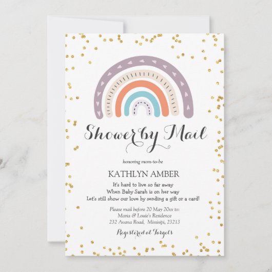 Rainbow Baby Shooter per Post Einladung (Vorderseite)