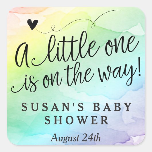 Rainbow Baby Shooter Vielen Dank Tag Quadratischer Aufkleber (Vorderseite)