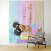 Rainbow Baby Shooting Backdrop Banner Afro Girl Wandteppich (Beispiel)