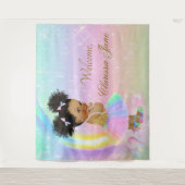 Rainbow Baby Shooting Backdrop Banner Afro Girl Wandteppich (Vorderseite)