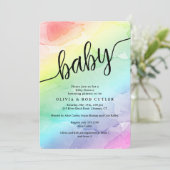 Rainbow Baby Shooting Script Baby Einladung (Stehend Vorderseite)