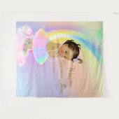 Rainbow Baby Showbackground Banner Ethnic Girl Wandteppich (Vorderseite (Horizontal))