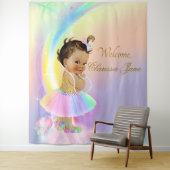 Rainbow Baby Showbackground Banner Ethnic Girl Wandteppich (Beispiel)